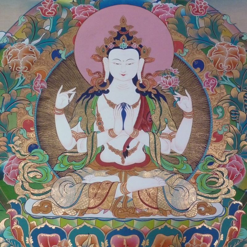 Meditation auf Buddha Liebevolle Augen (Chenresig) auf deutsch